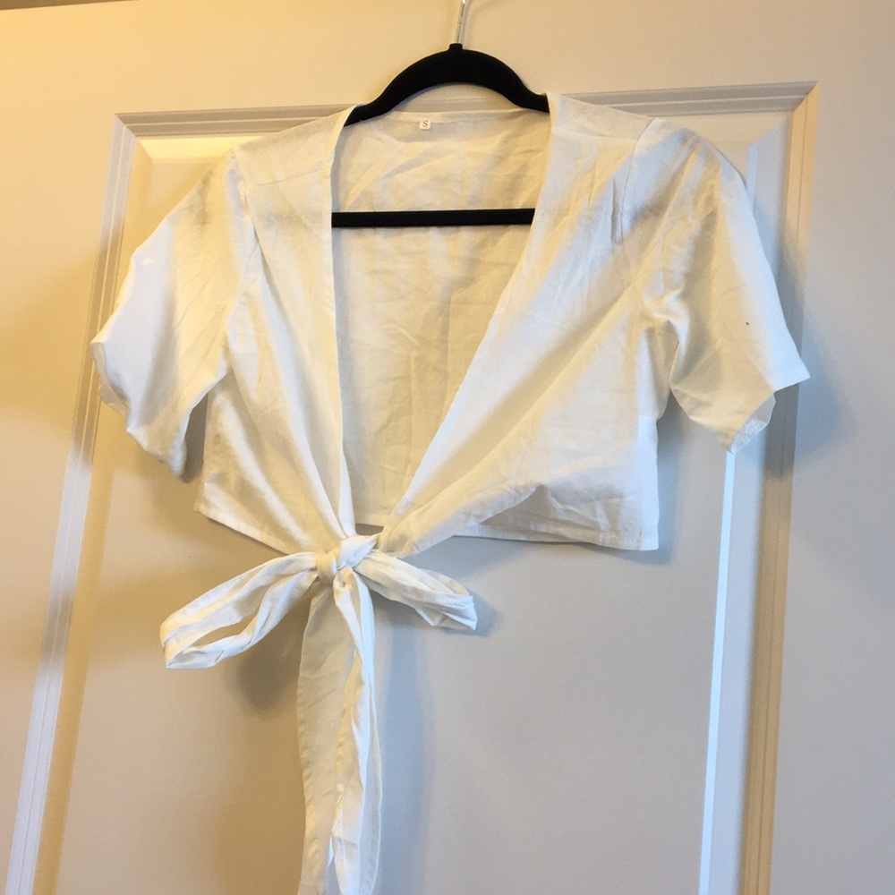 white Amy Wrap Top